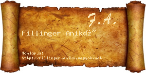 Fillinger Anikó névjegykártya