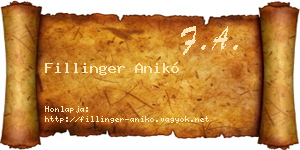 Fillinger Anikó névjegykártya